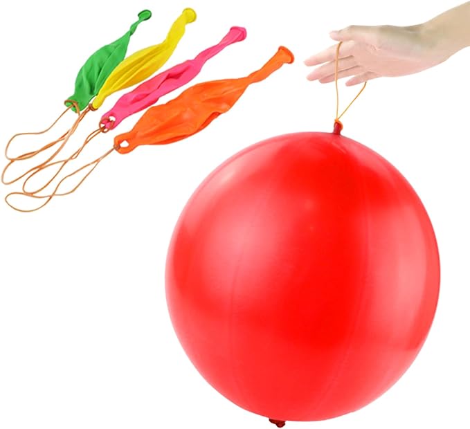 rubfac 25Pcs Punch Balloons, Party Favors for Kids, Thickened Heavy Duty Neon Punching Bouncy Balloon for Easter Egg Fillers,Birthday Party Goodie Bag Stuffers Exciting Outdoor Play Supply