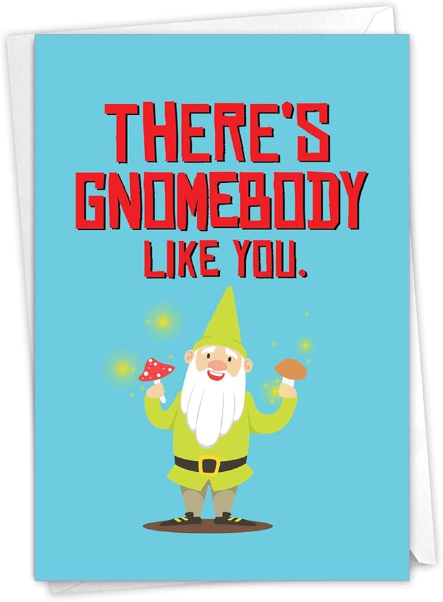 The Best Card Company Funny Birthday Greeting Card w/ 5 x 7 Envelope for Men and Women (1 Card) Friendly Garden Gnomes Gnomebody C6441EBDG