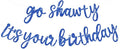 BEISHIDA Go Shawty It's Your Birthday Banner NO DIY Hip Hop Theme Happy Birthday Banner Pre-Strung Rap Theme Happy Birthday Sign for Man Women birthday Party Supply Glitter Blue