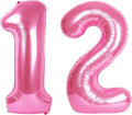 Giant Pink 12 Balloon Number 40 Inch, 12 Number Balloons Birthday Supplies, 12 Year Old Birthday Party Celebration, 12 Balloons Graduations Anniversary Decorations