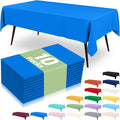 misaya 10 Packs Disposable Plastic Table Cloth, 54 x 108 Inch Waterproof Rectangle Tablecloth, Leakproof & Sturdy Decorative Table Covers for Easter, Picnic, Party and Outdoor, Blue
