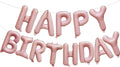 KALOR Baby Pink Happy Birthday Balloons Banner, 16 Inch Mylar Foil Letters Balloon Sign for Birthday Party Decorations Photo Booth Backdrop