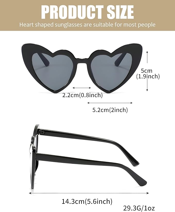 20 Pairs Heart Shaped Sunglasses for Women Colorful Glasses Fun Trendy Transparent Heart Sunglasses Party Favor