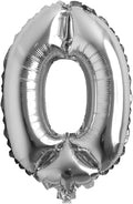 16" inch Single Silver Alphabet Letter number Balloons Aluminum Hanging Foil Film Balloon Wedding Birthday party decoration banner Air Mylar Balloons (16 inch Silver 0)