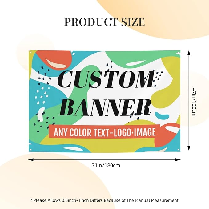 Custom Banner Sign Custom Signs For Business Add Your Own Design Here Customized Birthday Banner Design Party/Birthday Banners Indoor/Outdoor 47x71IN