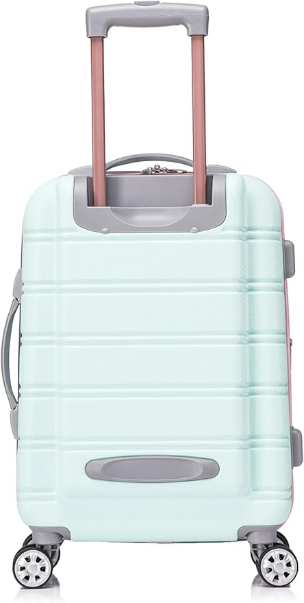 Rockland Melbourne Hardside 2 Piece Expandable Spinner Wheel Luggage Set, Carry-On 20" and Tote 14", Mint