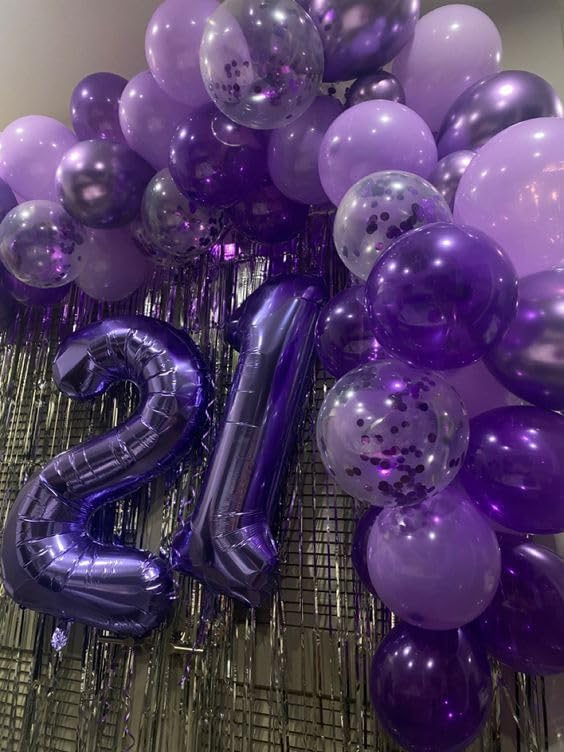 Purple Number 12 Balloon 40 Inch, 12th Birthday Party Decorations for Children, Giant 12 Foil Balloon for Party Supplies