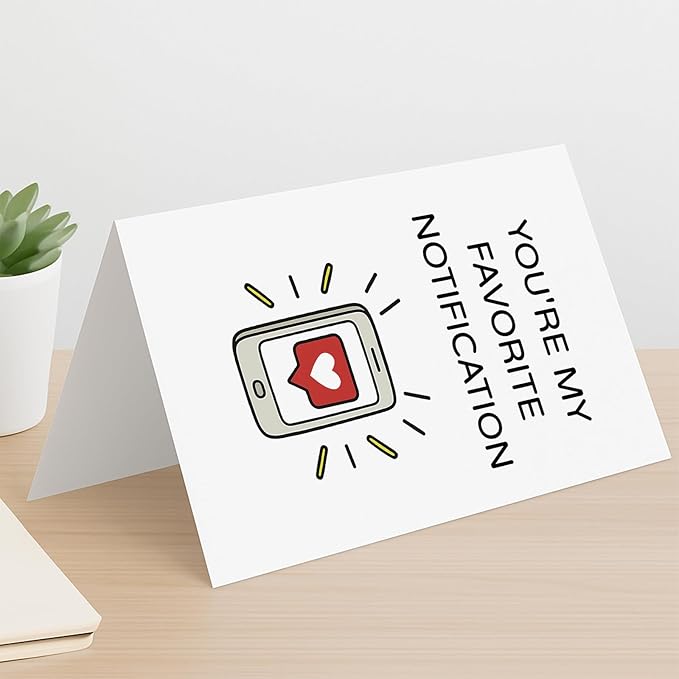 KINGNAME Funny Internet Love Card, Online Dating Humor Card for Partner, Cute Tech-Themed Romantic Card for Him Her