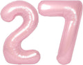 SUWEN 40 Inch Large Pink 27 Balloon Numbers Big Foil Helium Number Balloons 0-9 Jumbo Happy 27th Mylar Birthday Party Decorations for Women 72 Anniversary Party Supplies