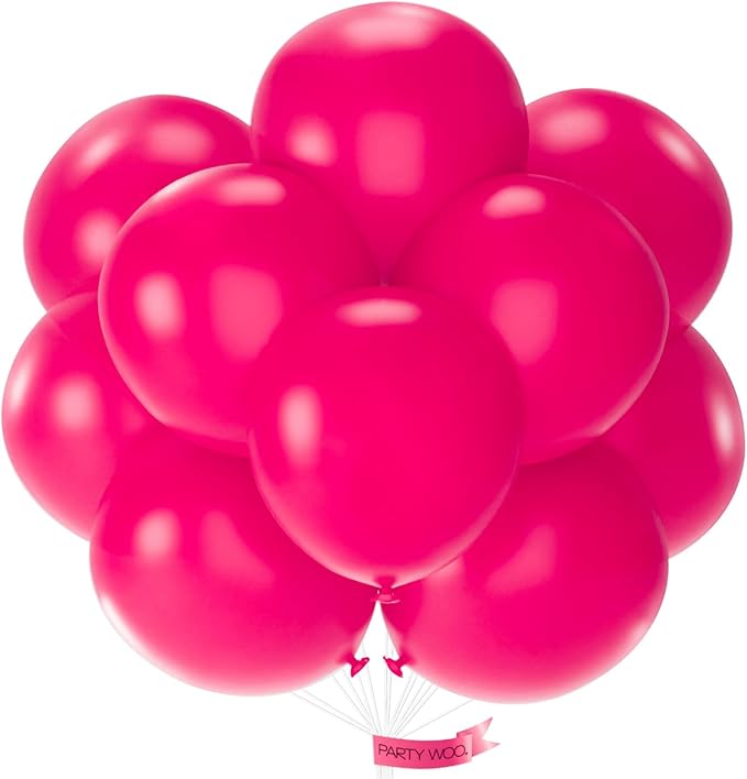 PartyWoo Hot Pink Balloons 20pcs 18 Inch Magenta Fuchsia Balloons for Baby Shower Gender Reveal Engagement Bachelorette Wedding Bridal Shower Anniversary Birthday Party Decorations Pink-Y12