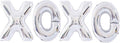 Soochat XOXO Balloons Valentine Letters Mylar Foil Balloons Engagement Valentines Day Wedding Marriage Bridal Shower Birthday Party Decor Photo Props Decorations (Silver)