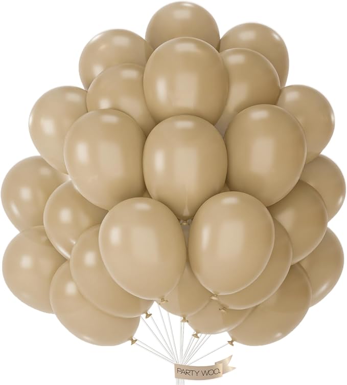 PartyWoo Light Brown Balloons 101 pcs 12 Inch Nude Neutral Boho Tan Fall Latex Helium Balloons for Wedding Graduation Birthday Boy Baby Shower Cowgirl Jungle Theme Party Decorations Brown-F56