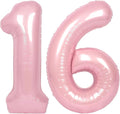 SUWEN 40 Inch Pink Large 16 Number Balloons Big Foil Helium Number Balloons 0-9 Jumbo Happy 16th Mylar Birthday Party Decorations for Girl or Women 61 Anniversary Party Supplies