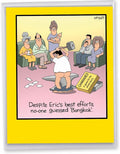 NobleWorks - 1 Large Happy Birthday Card with Envelope (8.5 x 11 Inch) - Funny Cartoon Humor (Buyer Discretion Advised) - Bangkokless J8394BDG