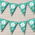 Blue Green Camouflage Personalized Birthday Party Bunting - Hanging Party Decoration - Birthday Party Banner Garland | Decorative Party Supplies