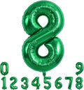 TONIFUL 40 Inch Dark Green Number 8 Balloon Foil Mylar, Self Standing Birthday Party Decorations, for Wedding, Bridal Shower, Engagement, Anniversary