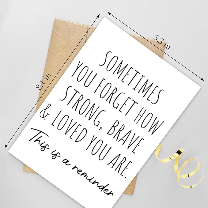 Heartfelt Encouragement Card for Women Men, Get well Card Card for Husband Wife, Positive Sobriety Card for Him Her, Friend Affirmative Card, You Are Strong Brave and Loved