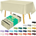 Disposable Ivory Plastic Tablecloth 54x108 Inch, 10-Count Waterproof Rectangle Table Cover for Events, Catering