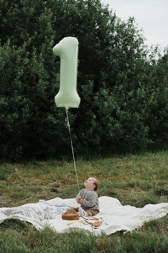 Number 6 Balloon 40 Inch, 6th Birthday Balloon for Boy Girl, Olive Green 16 60 61 65 Numbers Balloons Birthday Party Wedding Events Decorations