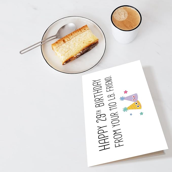 Chenive Funny Friends Birthday Card Gift for Him Her, Humorous Birthday Card Gift for Best Friend, Happy 29th Birthday From Your 110 lb. Friend
