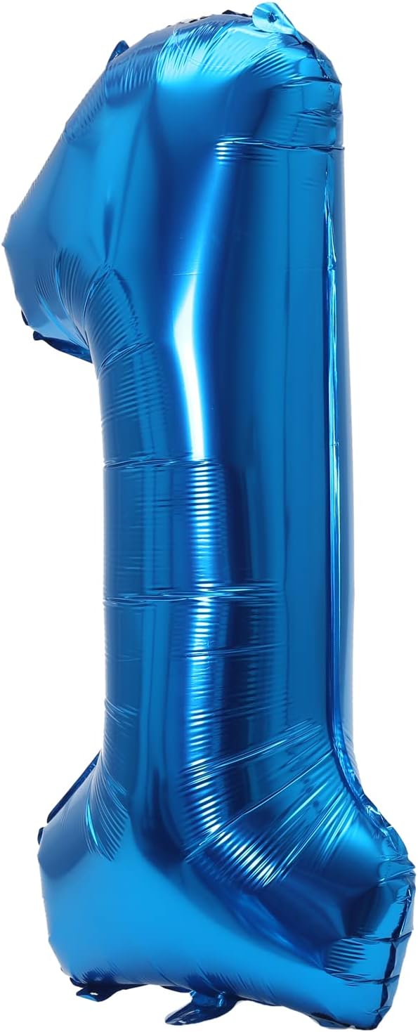 YPSelected 32 Inch Large Foil Helium Number Balloon Birthday Wedding Party 0-9 (Blue, 1)
