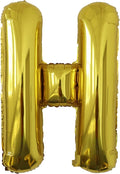 H Letter Foil Balloons 40 Inch, Gold Helium Foil Mylar Balloons, A to Z Self Sealing Large Letter Balloons Optional, Gold H Balloon for Birthday Party Decorations