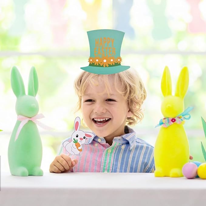 Easter Photo Booth Props,35Pcs Set of Happy Easter Egg Bunny Selfie Photobooth Props,Spring Photography for Easter Party Decorations