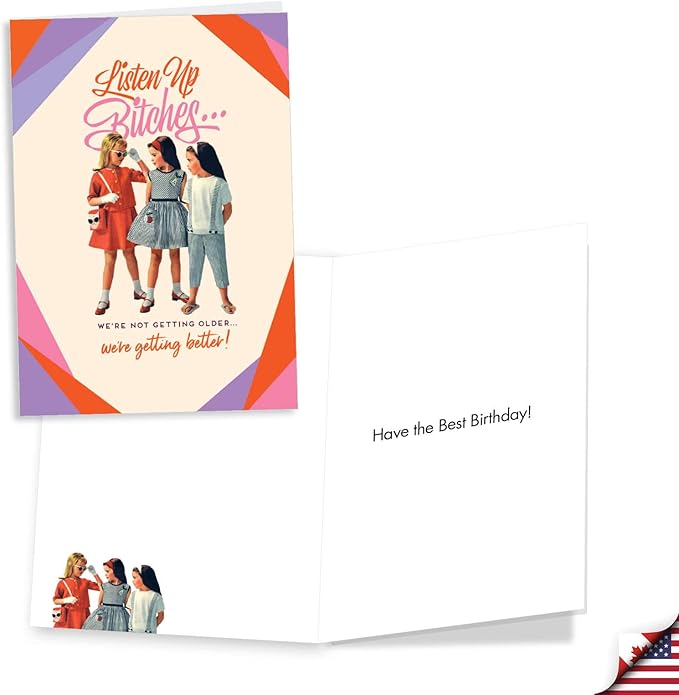 NobleWorks Assortment Pack of 3 Hilarious Birthday Greeting Cards with Envelopes for Men and Women (3 Designs, 1 Each) Older and Delightful VC7959BDG-C1x3