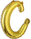 18 inch Gold DIY a-z Handwriting lowercase letters name Foil balloon Letter character birthday Wedding party decoration Balloon (18 inch Gold c)