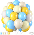 Blue and Yellow Balloons,50PCS 12 Inch Pastel Blue lemon Yellow Sand White Balloons for Birthday Baby Shower Bridal Shower Wedding Party Decorations