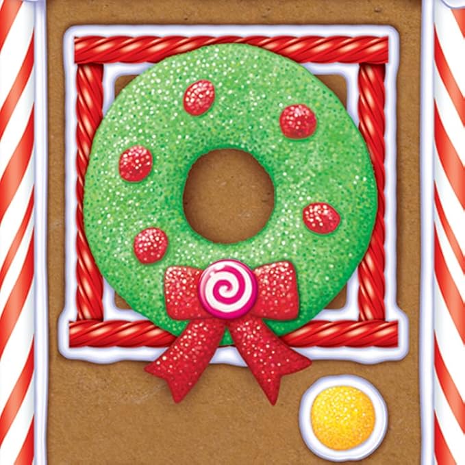 Beistle Gingerbread House Door Covers, 5’ x 30”, 3 Pieces – Magical Festive Winter Holiday Decor - Plastic for Indoor and Outdoor Use - Easily Display - Vibrant Candy Theme Christmas Decorations