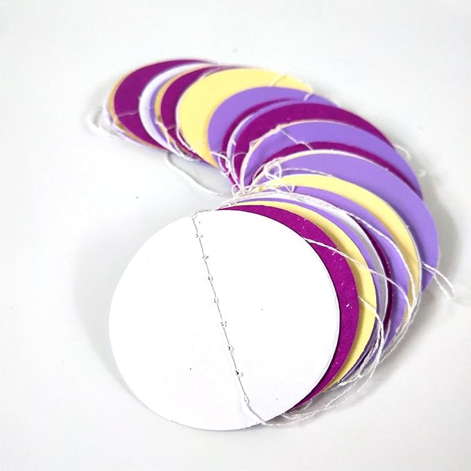 Party Decorations 52 Ft Big Star Garland Circle Dots Garland Paper Backdrop Streamer for Graduation Birthday Bachelorette Engagement Wedding Bridal Shower Baby Shower (Purple Set)