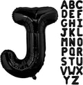Black Letter J Balloons, 40 Inch Alphabet J Letter Balloons Foil Mylar Big Letter Balloons for Birthday Party Anniversary New Year Graduation Wedding Decorations