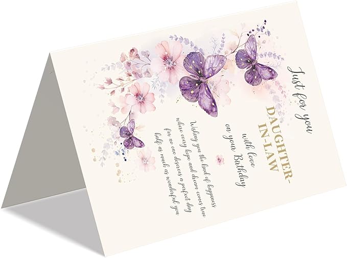 Funny Birthday Card for Daughter-in-Law, Wonderful Yet Heartfelt Greetings from Mother-in-Law-8x5.3 Inches, Double-Sided