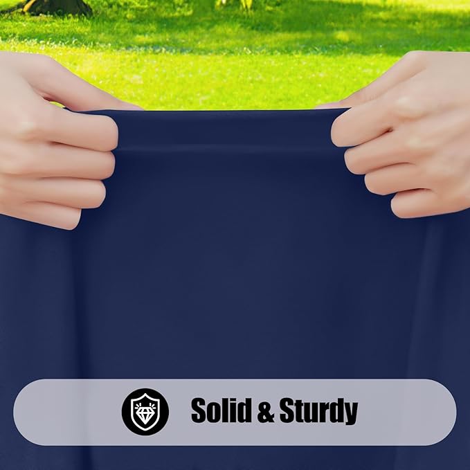 Smiry 2 Pack Rectangle Picnic Table Cloth, Waterproof Elastic Fitted Tablecloths, Washable Polyester Rectangular Patio Table Cover for Camping, Indoor and Outdoor (Navy, 24"x48")