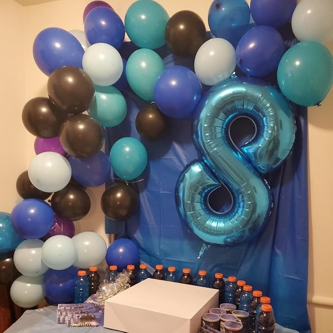 Blue Number 40 Birthday Balloons, 40 Inch Large Blue Foil Number 4 and 0 Balloons for Boys, 40th Birthday Balloons for 40 Year Old Men Birthday 40th Anniversary Party Decorations Supplies