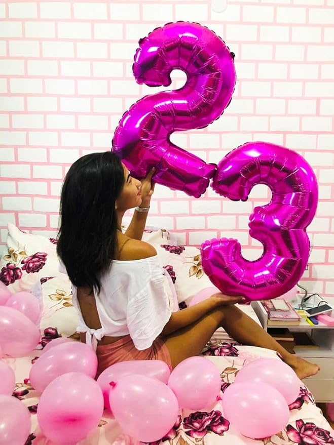 40 Inch 2 Birthday Balloon, Rose Purple Number Balloons for Birthday Party Decoration, 2 Ballon Party Decoration for 2, 12, 20, 22, 2026 Celebration, Graduation, Birthday, Anniversary Decor