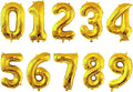 10 Pcs Gold 0-9 Number Mylar Balloons,16 Inch Foil Balloons Mylar Balloons for Party Decorations Party Supplies