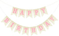 Anwyll Happy Birthday Banner - NO DIY Burlap Happy Birthday Banner Sign Happy Birthdays Party Decoration Happy Birthdays Banners Bunting for Women Girl Princess Celebration Party Backdrops (Pink)