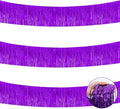 BEISHIDA 3 Packs 30 Feet Metallic Foil Fringe Garland Tinsel Streamers，Shiny Purple Wall Hanging Tinsel Fringe Banners for Wedding Birthday Party Decoration Halloween Christmas New Year