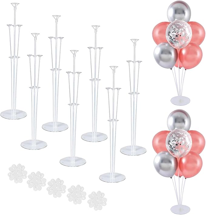 7 Sets Balloon Stand Kits,Balloon Sticks Holder with Base for Table Centerpiece Graduation Birthday Baby Shower Party Decorations