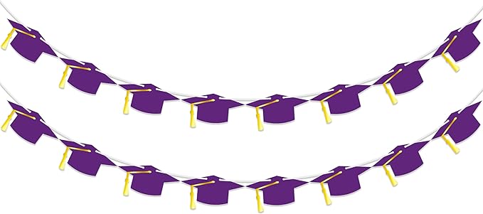 16PCS 2025 Purple Graduation Banner - Congrats Grad Banner, Personalized Class of 2025 Decor with Glitter Tassel, Outdoor Graduation Party Supplies for Home School College Grad Party Supplies