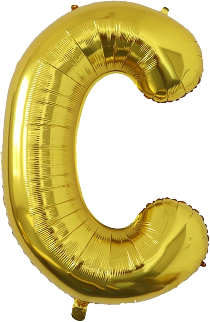40 Inch Large Gold Letter C Balloons, A to Z Helium Balloons, Foil Mylar Big Balloons for Birthday Party Anniversary Supplies Decorations