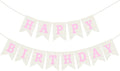 Burlap Happy Birthday Banner, Pink Assembled Happy Birthday Banner Sign Garland for Boys Girls Rustic Party Decorations