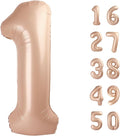 40 Inch Caramel Balloon Number 1 First Birthday Jumbo Mylar Foil Helium Balloon for 10 21 31 Birthday Digital for Birthday Party Wedding Anniversary Party Decorations
