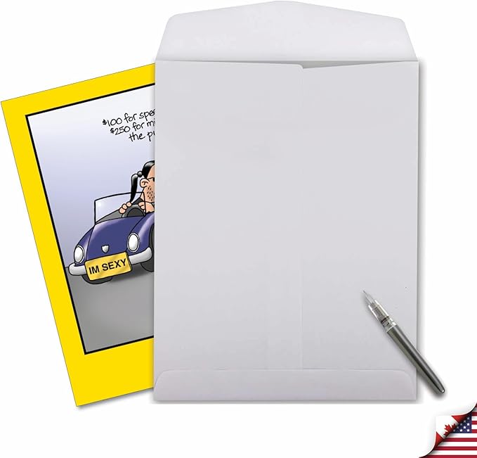 NobleWorks - 1 Large Happy Birthday Card with Envelope (8.5 x 11 Inch) - Funny Cartoon Humor (Buyer Discretion Advised) - I'm Sexy J8312BDG