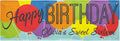 Let's Make Memories Personalized Happy Birthday Banner for Kids - Custom Birthday Party Decorations - Indoor/Outdoor Vinyl - Any Text - Balloons - Primary Colors - 6ft