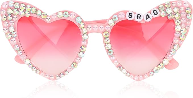 Jaciya Graduation Glasses for Women 2026 - Sparkly GRAD Sunglasses for Photo Booths, Party Favors, Grad Decorations