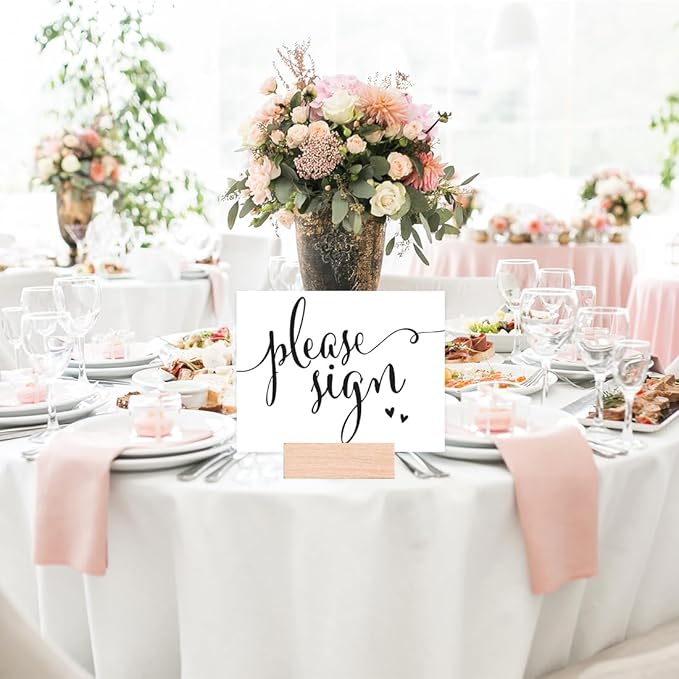 Andaz Press Wedding Party Signs, Formal Black and White, 8.5-inch x 11-inch, Please Sign, 1-Pack
