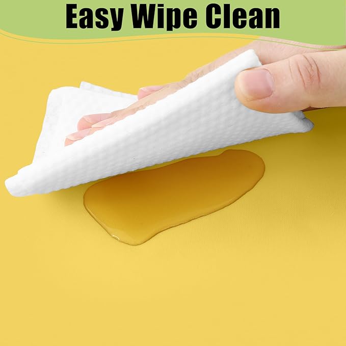 Smiry Disposable Table Cloth - 15 Pack, 54 x 108 Inch Waterproof Rectangle Tablecloths for Parties, Decorative Plastic Table Cover, Leakproof & Sturdy, Yellow